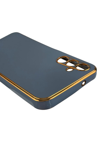 Чехол для Galaxy A14 5G SM-A146 глянцевый с золотой окантовкой с защитой камеры на самсунг а14 синий Samsung (366022000)