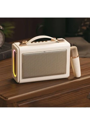 Портативная ретро колонка караоке SK823BT 16W RGB Beige Havit (341324192)