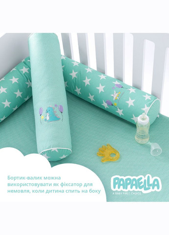 Бортик валик защитный мультифункциональный PAPAELLA 60х15 см, 120х15 см, детская кроватка, мята IDEIA (302975656)