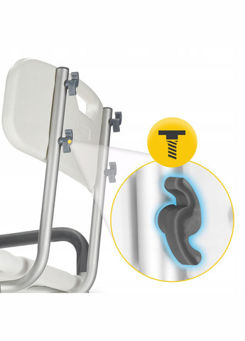 Кресло для ванной и душа, регулируемое, со спинкой и подлокотниками White/Grey () 4FIZJO P-5905973403405 (345712623)