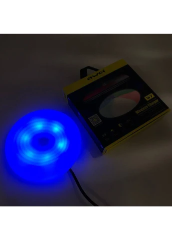 Беспроводная зарядка с подсветкой 7 цветов 10W 7 COLOR Awei W7 + WIRELESS CHARGE No Brand (397594350)