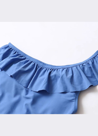 Блакитний літній закритий купальник на одне плече з рюшею Esmara