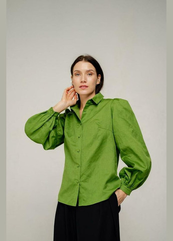 Блуза жіноча прямого крою зелена MKAZ6416 Modna KAZKA (336931797)