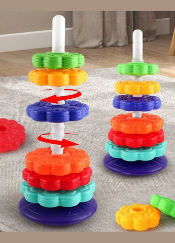 Детская развивающая винтовая тактильная мега пирамидка 3603 с шестернями Fun Game (327797215)