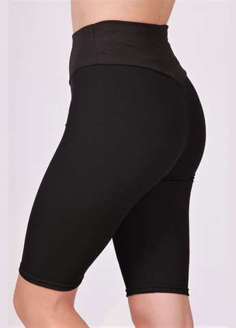 Шорты велосипедки пуш ап спортивные женские 9107 рубчик черные Актуаль (294840757)