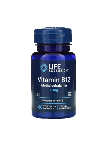 Витамин B12 Vitamin B12 Methylcobalamin 5 mg - 60 vcaps Life Extension (285736250)