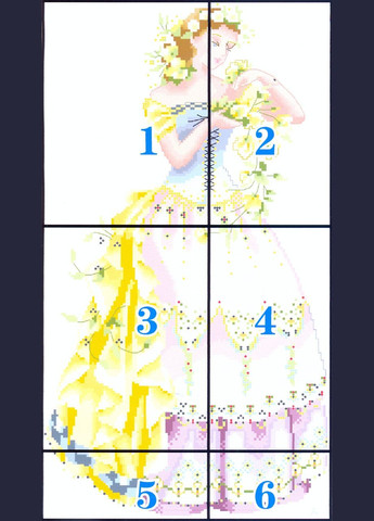 Набор для вышивания "The young girl".AIDA 14CT, 29*48 см. БЕЗ нанесения на канву схемы Joy Sunday (313614606)