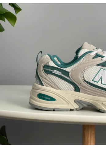 Кросівки жіночі New Balance 530 White Green | Нью Беланс 530 білі демісезони (381379456)