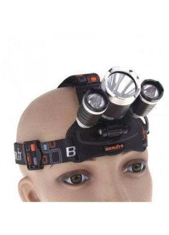 Фонарь налобный аккумуляторный с тремя светодиодами, портативный светодиодный фонарь RJ-3000 Bailong (363115050)