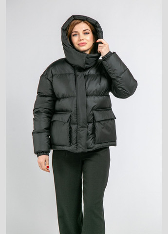 Черная зимняя куртка зимняя с карманами CHICLY