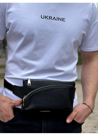 Топ! Поясна сумка-бананка чоловіча шкіряна чорна TD-54928 Tiding Bag (336551948)