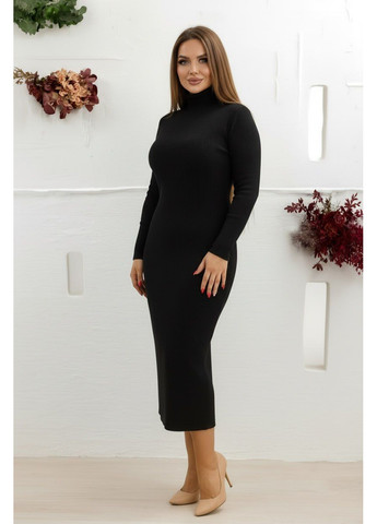 Чорна кежуал тепла сукня MeeLan однотонна