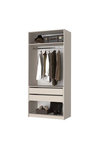 Шафа 2-дверна Оскар ДСП BG, блок шухляд 100x52x220 см Дуб бурштиновий (MBS-4513) MebelStar (366427341)