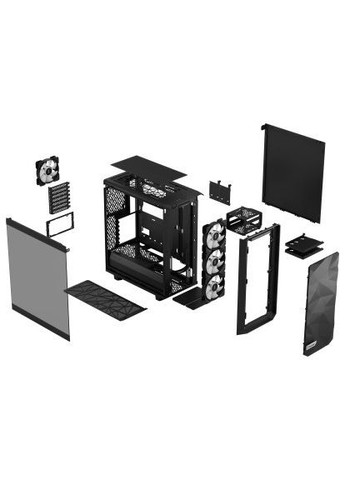 Корпус (FD-C-MEL2C-05) FRACTAL DESIGN Meshify 2 Compact Lite RGB Bla (366157462)