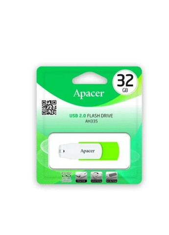 Флеш-накопичувач USB 2.0 32Gb Green (AP32GAH335G-1) Apacer AH335 (325422328)