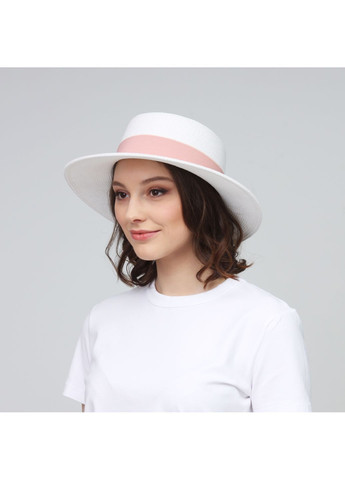 Капелюх канотьє жіночий папір білий ADELE LuckyLOOK 375-780 (322789614)