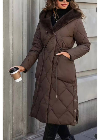 Коричневая модная зимняя куртка-пальто Fashion