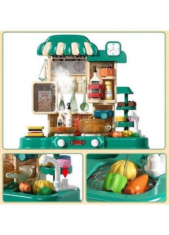 Весела дитяча кухня з ефектами світла, звуку та пари Зелена G 793 00694, 48 предметів — «Кулінарна Пригода» Fun Game (327217668)