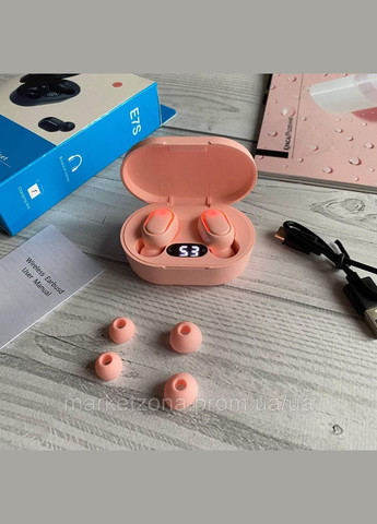 Вакуумные наушники E7S беспроводные розовые с дисплеем в стиле Airdots HBQ (334314626)
