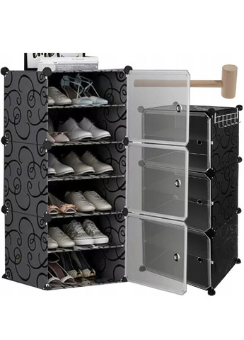 Модульна полиця шафа органайзер для взуття на 6 рівнів з вішалкою для одягу курток шарфів 93х44х31,5 см (479220-Prob) Unbranded (316353558)