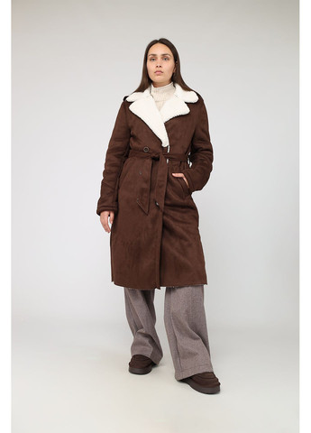 Темно-коричнева зимня дублянка жіноча колір темно-коричневий cb-00278625 Yuki