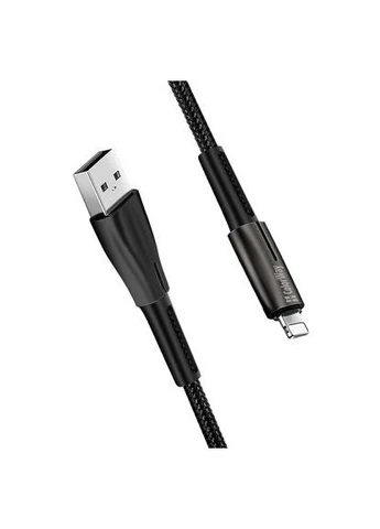 Дата кабель USB 2.0 AM to Lightning 1.0m zinc alloy + LED black (CW-CBUL035-BK) Colorway (396695881)