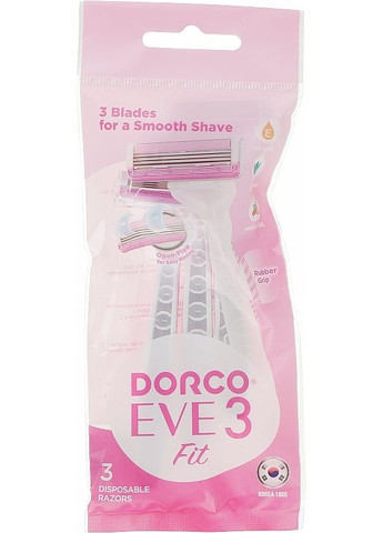 Бритва одноразовая с 3 лезвиями, 3 шт. Eve Fit 3 3шт (2-951853) Dorco (369795521)