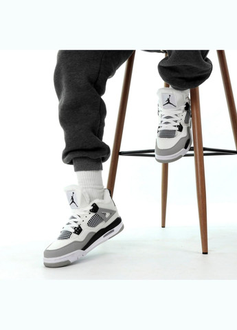Кросівки зимові жіночі Nike Air Jordan 4 winter gray white fur | Найк Аір Джордан 4 сірі білі з хутром No Brand сірі зими (308072585)