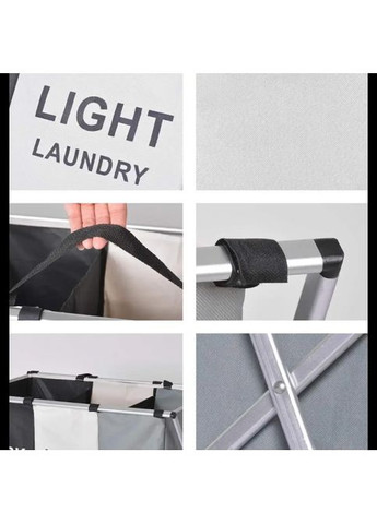 Раскладная корзина для белья Laundry Basket Органайзер с 3 секциями Белый, Серый, Черный No Brand (332984068)