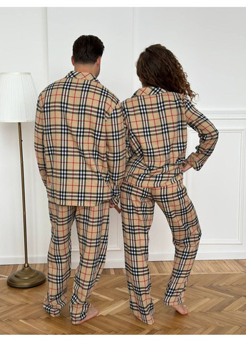Пижама мужская фланель в клетку. Парные пижамы. Семейные пижамы в клеточку No Brand (366241238)