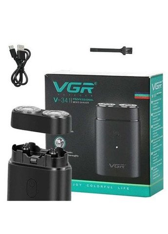 Мужская аккумуляторная мини электробритва VGR V-341 с двумя головками для бритья бороды и усов шейвер No Brand (327875127)