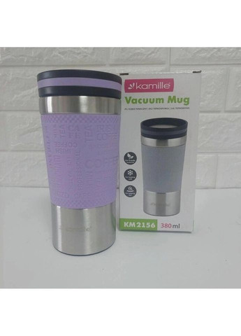 Термокружка KM-2156-Violet 380 мл фіолетова Kamille (317778919)