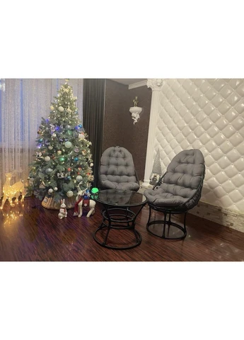 Мебель для балкона с 2 креслами и журнальным столиком No Brand (381467841)