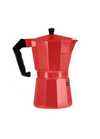 Гейзерная турка кофеварка для плиты из алюминия Domatec DT-2709 на 9 чашек кофейник гейзерного типа Красная No Brand (326032917)