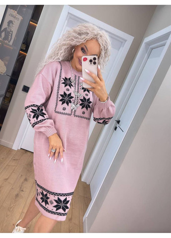 Світло-рожева повсякденний сукня в'язана тепла  LeVi