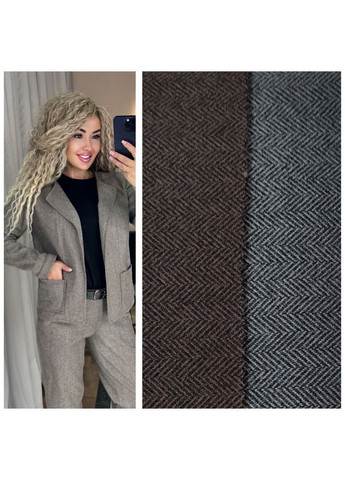 Костюм женский кашемир-жаккарт, теплый и мягкий, пиджак и брюки. Україна (367047873)