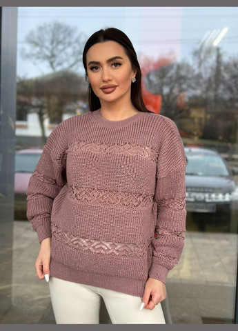 Тонкий женский свитер пудрового цвета 31739 Fashion (323483615)