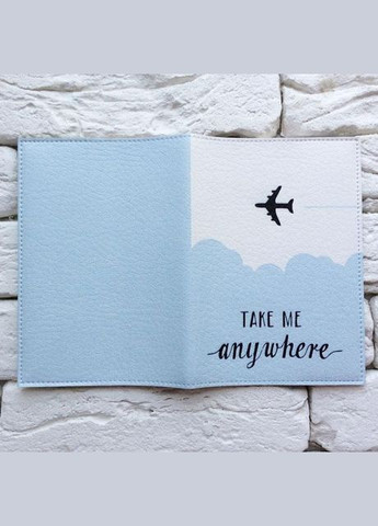 Обложка для паспорта Take me anywhere 2 (голубой) No Brand (301083523)