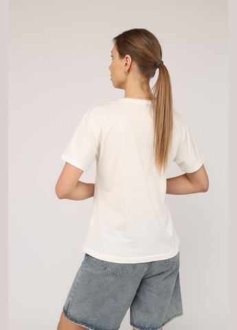 Футболка с коротким рукавом женская цвет молочный ЦБ-00275256 Carla Mara - (329728347)