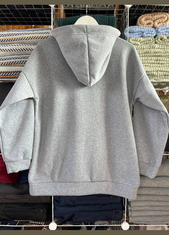 Удлиненное худи на зимнем флисе с карманом кенгуру в стиле оверссайз Nositi (307028635)