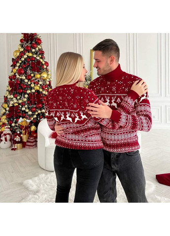 Красный демисезонный новогодний свитер-гольф – замер в описании GD/GL Модний простір