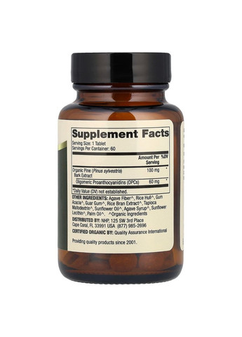 Органічний екстракт соснової кори з ОРС, Pine Bark Extract with OPCs,, 60 таблеток Dr. Mercola (365284675)