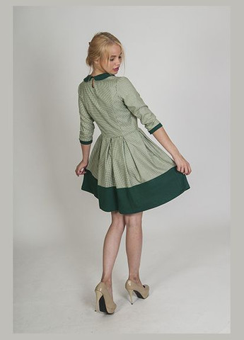 Зелена кежуал жіноче картате плаття з напіввовни п207 2 Льва