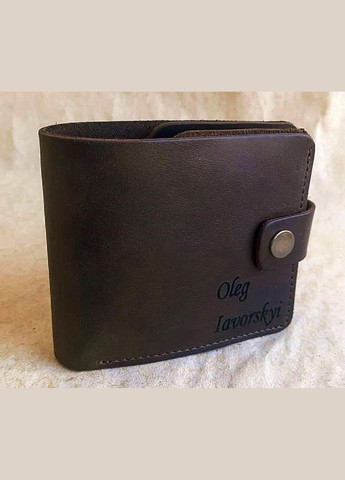 Шкіряний гаманець з іменним гравіюванням Best унісекс, темно-коричневий, 11*9 см No Brand (329746544)