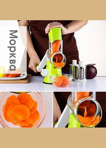 Механическая овощерезка мультислайсер TableTop Drum Grater 3 насадки (1756374727) No Brand (332006246)