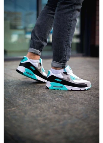 КРОССОВКИ ЖЕНСКИЕ NIKE AIR MAX 90 GREY GREEN BLACK НАЙК АИР МАКС 90 No Brand серые демисезоны (368868766)