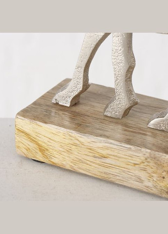 Статуэтка Олень на подставке алюминий серебро h18см (2025495) Boltze (305412794)