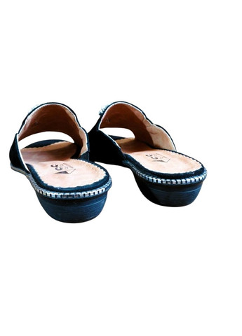 Шлепки із замшевої шкіри жіночі на маленькому каблучці 37 (23,5 см) чорні Sherlock Soon (342324426)