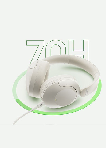 Навушники бездротові повнорозмірні H4 ANC із шумозаглушенням білі QCY (280877246)