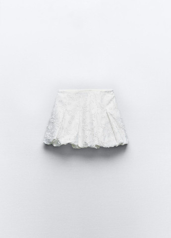 Белая праздничный с абстрактным узором юбка Zara